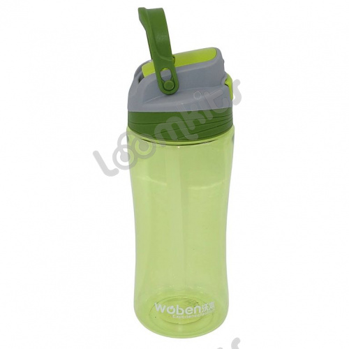 Пластиковая бутылка Woben с поилкой, зеленая, 500 мл фото 6