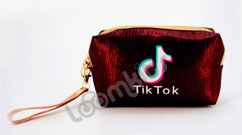 Пенал косметичка для девочки Tik Tok (Тик Ток), односекционный объемный на молнии, 1107 красный фото 2