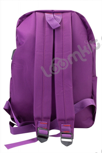 Рюкзак для девочки школьный Tik Tok Wings (Тик Ток Крылья) фиолетовый, боковые карманы для воды, 40 см с USB выходом фото 2