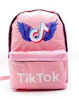 Рюкзак Tik Tok Wings (Тик Ток Крылья) розовый, боковые карманы для воды, 40 см с USB выходом
